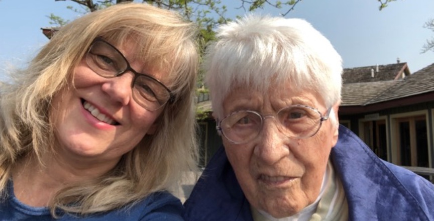 Annette Gerard with her mother. Image: Submitted