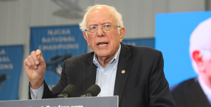 Bernie Sanders speaking to rally attendees in Council Bluffs, Iowa. Matt A.J./Flickr