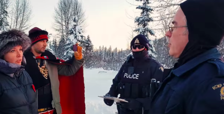 Land defenders at Wet'suwet'en Access Point on Gidimt'en Territory. Image: Wet'suwet'en Access Point on Gidimt'en Territory/Facebook