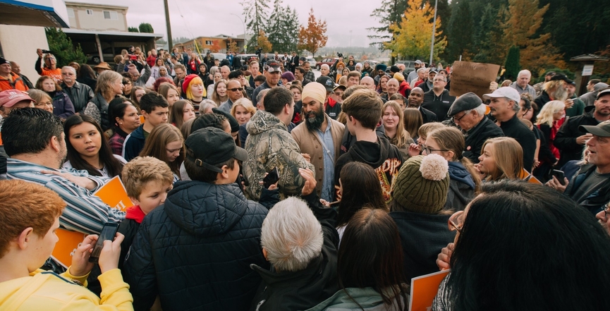 NDP Leader Jagmeet Singh on the campaign trail. Image: Jagmeet Singh/Twitter