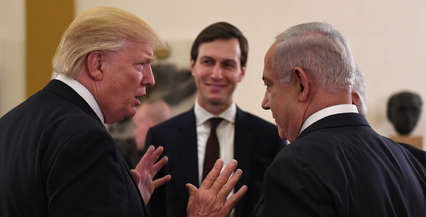 Benjamin Netanyahu, Jared Kushner and U.S. President Donald Trump are seen during their meeting at the King David hotel in Jerusalem. Image: Israel Ministry of Foreign Affairs/Flickr