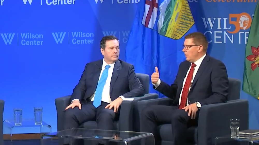Conservative premiers Jason Kenney of Alberta and Scott Moe of Saskatchewan. Image: Wilson Centre
