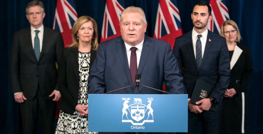 Ontario Premier Doug Ford at a March 2020 press conference. Image: Premier of Ontario Photography/Flickr