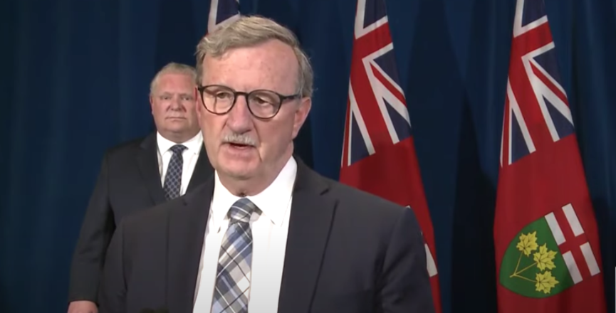 Ontario Chief Medical Officer of Health Dr. David Williams answers questions during a news conference on May 29, 2020. Image: Screenshot of Premier of Ontario Video/YouTube