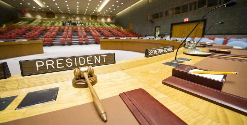 A view from the president's seat inside the UN Security Council chamber (Image: United Nations Photo/Flickr)