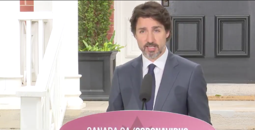 Justin Trudeau announces the Canada Student Service Grant in June 2020. Image: CanadianPM/Twitter/Screenshot
