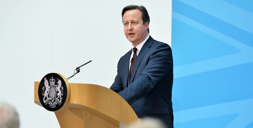 Then British prime minister David Cameron, giving a speech in 2015. Image: Number 10/Flickr