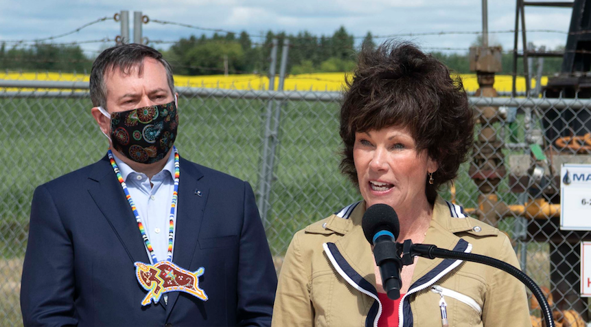 Alberta Energy Minister Sonya Savage at a recent Keystone XL related announcement. Image: Chris Schwarz/Alberta Newsroom/Flickr