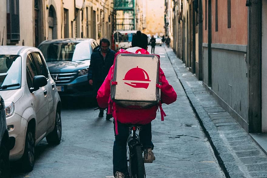 foodora-bike-delivery-street-bicycle-box-food-delivery-traffic-outdoors
