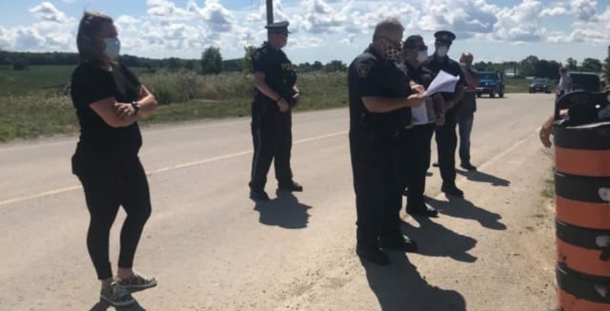 Police on Haudenosaunee territory, July 2020. Image: Skyler Williams/Facebook