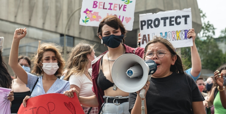 A protest against violence against women in Montreal in July, 2020 (Image: Mélodie Descoubes/Unsplash)