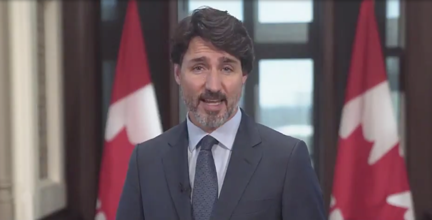Prime Minister Trudeau giving a speech on September 22. Image: Justin Trudeau/Screenshot of Twitter video