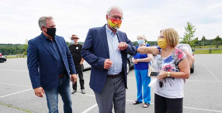 Higgs on the campaign trail in New Brunswick in September 2020. Image: Blaine Higgs/Twitter