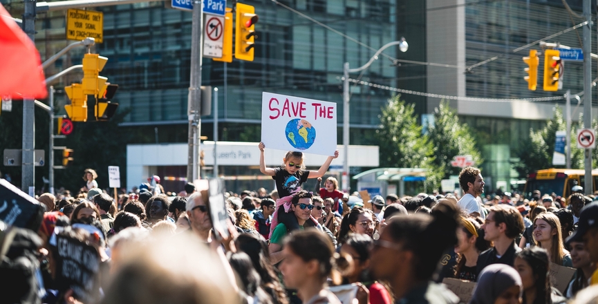 A young climate striker at last year's Toronto march. Image: Lewis Parsons/Unsplash