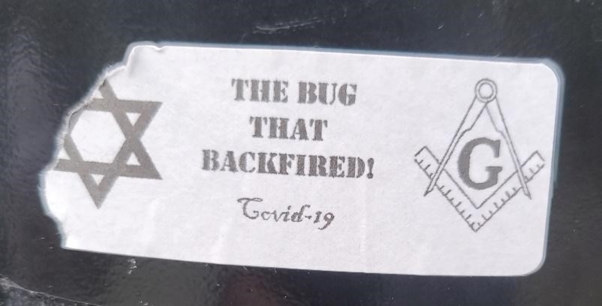 Sticker promoting bigotry which appeared in Halifax in the last weeks of September 2020. ​Image: Contributed photo