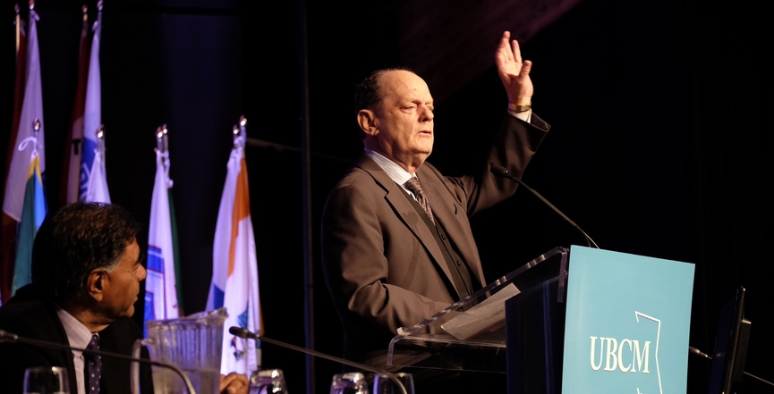 Rex Murphy at the UBCM conference in 2014. Image: Province of British Columbia/Flickr