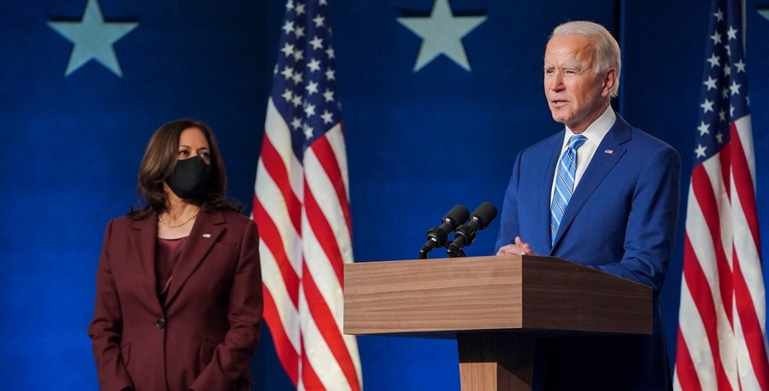 Joe Biden addressing supporters as votes are still counted. Image: Joe Biden/Facebook