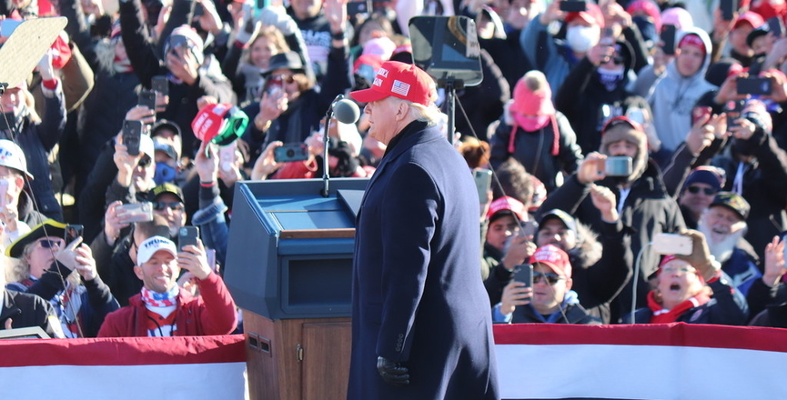 Trump at a rally on November 2. Image: Vinnie Langdon III/Flickr