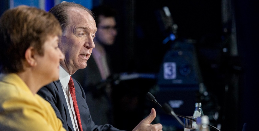 World Bank Group president David Malpass and IMF managing director Kristalina Georgieva at a March 3 press conference addressing the economic challenges posed by COVID-19. Image: World Bank Photo Collection/Flickr/Simone D. McCourtie