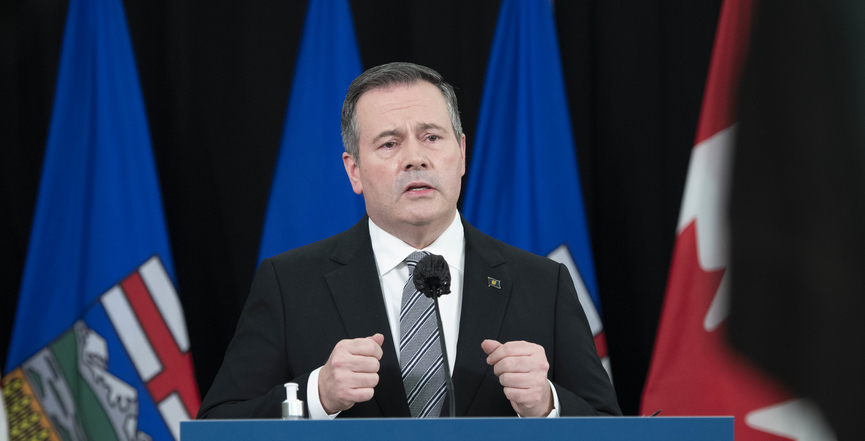 Alberta Premier Jason Kenney announces tougher COVID-19 measures at yesterday's news conference. Image: Alberta Newsroom/Flickr