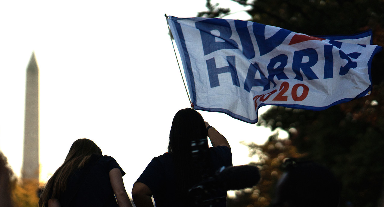 Celebration in Black Lives Matters Plaza after Joe Biden is announced as the winnerof the U.S. election. Image credit: Miki Jourdan/Flickr