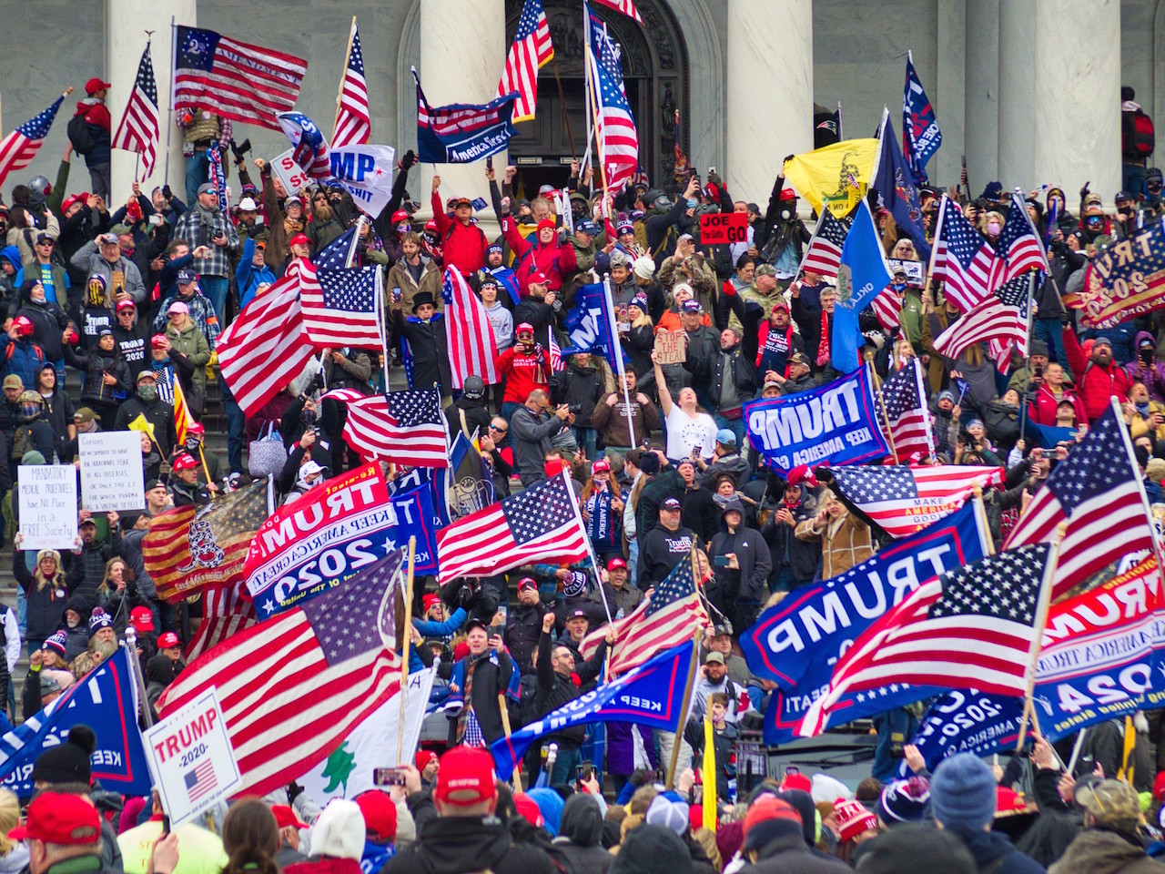 Pro-Trump supporters at the U.S. Capitol. Image credit: Brett Davis/Flickr