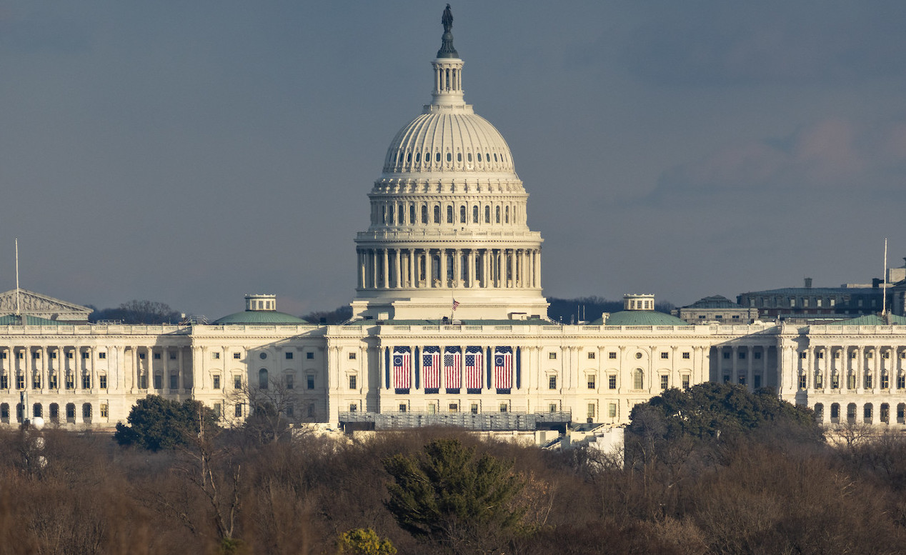 U.S. Capitol Hill ahead of 2021 presidential inauguration. Image credit: ehpien/Flickr