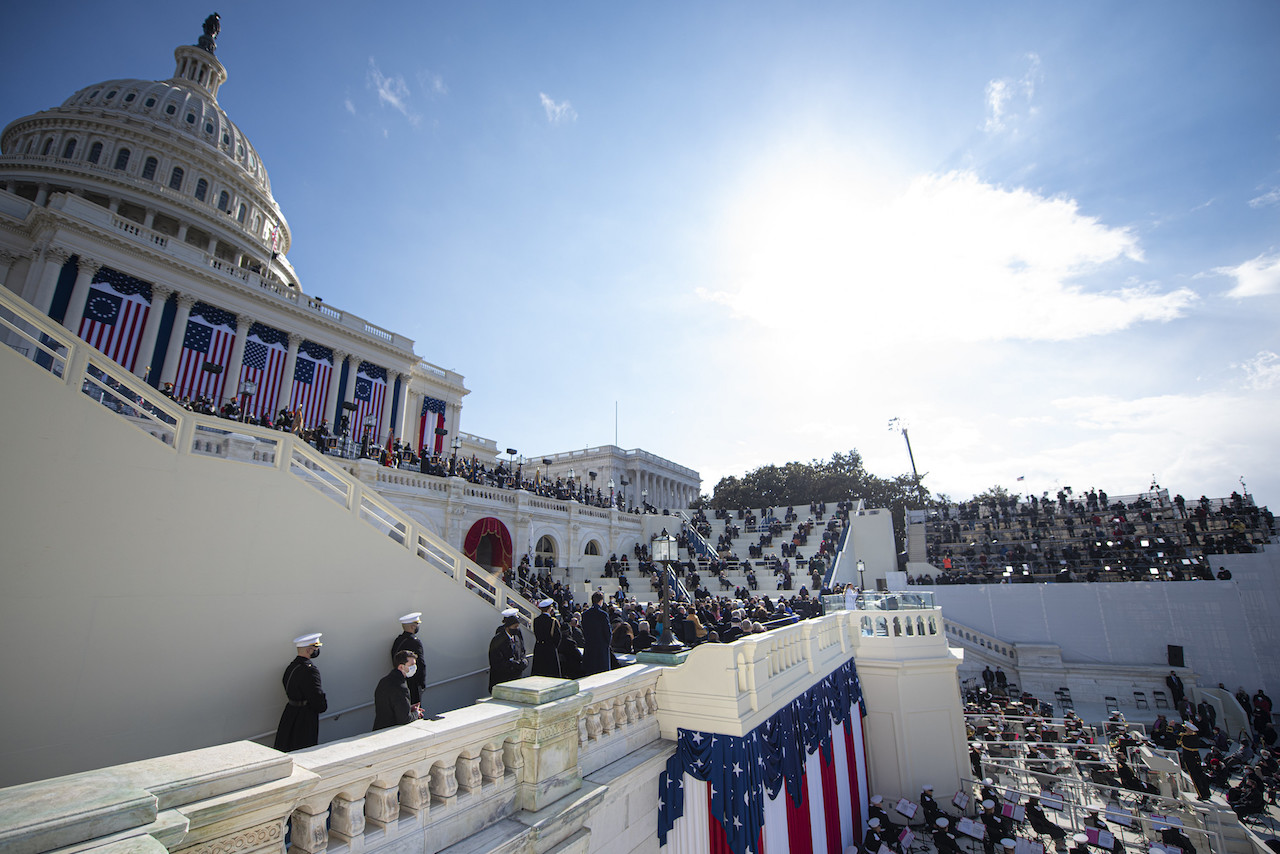 59th Presidential Inauguration ceremony in Washington, Jan. 20, 2021. Image credit: Carlos M. Vazquez II/Chairman of the Joint Chiefs of Staff/Flickr