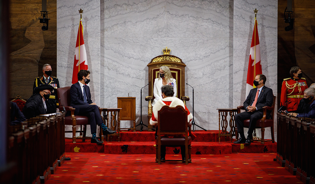 Prime Minister Trudeau attends the Speech from the Throne to open the second session of the 43rd Parliament of Canada, September 2020. Image credit: Adam Scotti/PMO