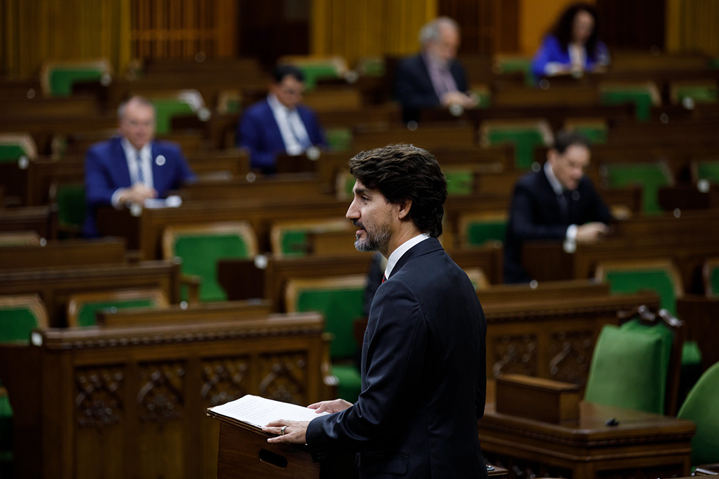 Prime Minister Justin Trudeau in the House of Commons, September 2020. Image credit: Adam Scotti/PMO