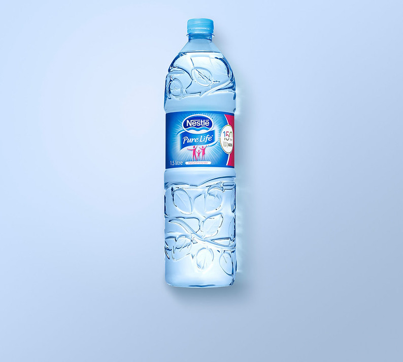 Nestlé water bottle. Image credit: Nestlé/Flickr