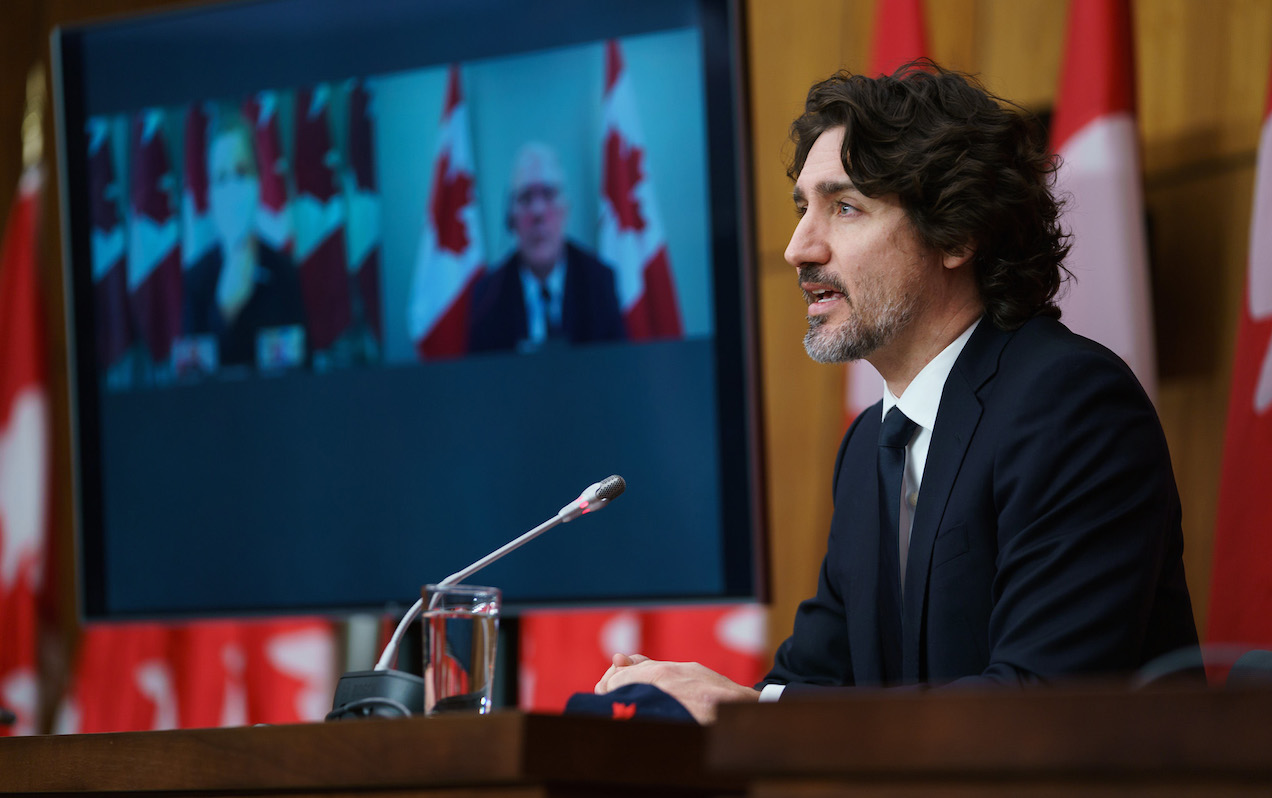 Prime Minister Justin Trudeau, February 16, 2021. Image credit: Adam Scotti/PMO