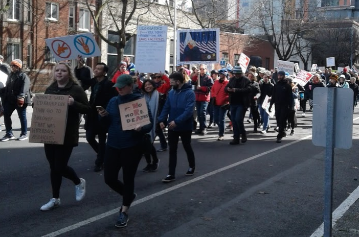 High school students attend the March For Our Lives in Seattle, March 24, 2018 to protest gun violence following the shooting at following the Stoneman Douglas High School. Image credit: Ryan1783/Wikimedia Commons