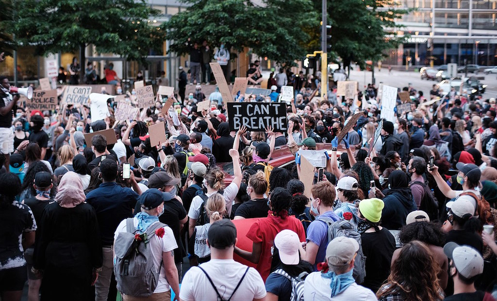 George Floyd protesters in Minneapolis. Image credit: Dan Aasland/Wikimedia Commons