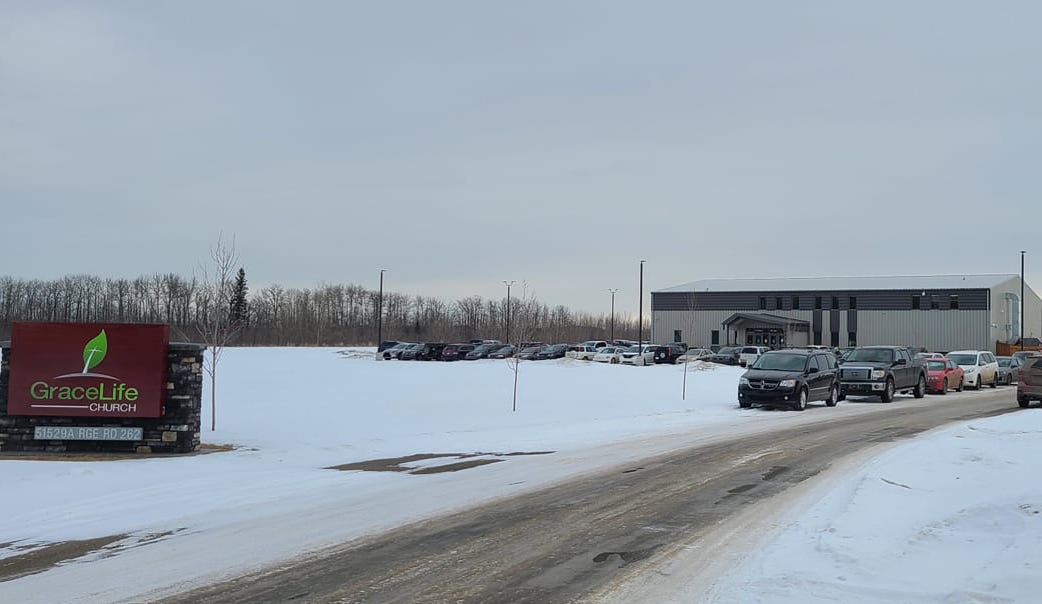 Front of the Gracelife Church building in January 2021. Image: Gracelife Church of Edmonton/Facebook