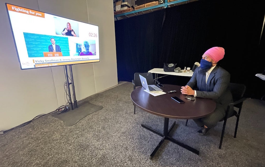 Jagmeet Singh virtually attends 2021 NDP convention. Image credit: Jagmeet Singh/Facebook