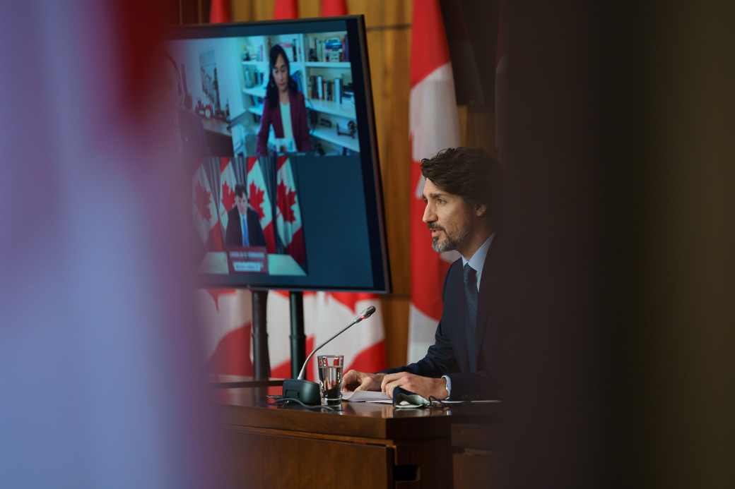 Prime Minister Justin Trudeau, March 12, 2021. Image credit: Adam Scotti/PMO