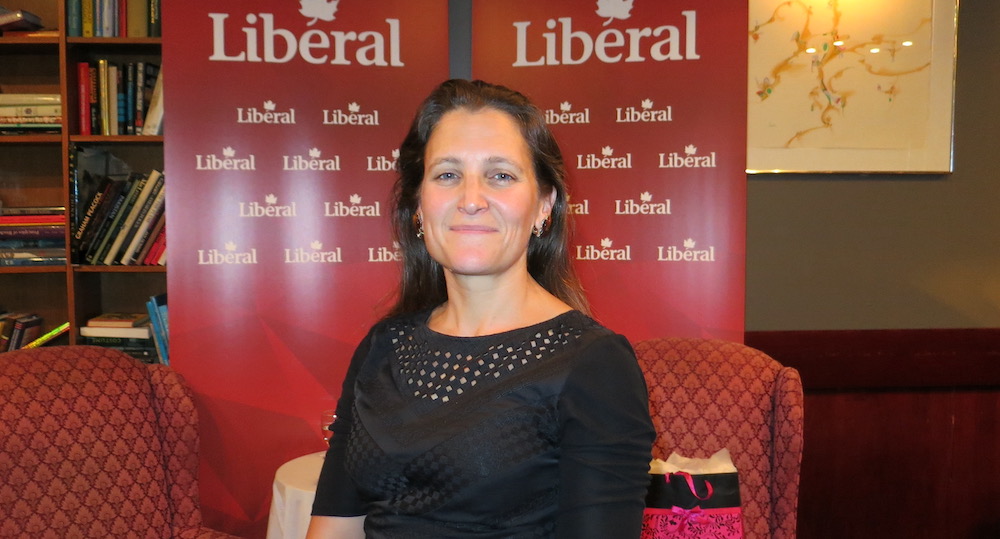 Federal Finance Minister Chrystia Freeland. Image credit: David J. Climenhaga