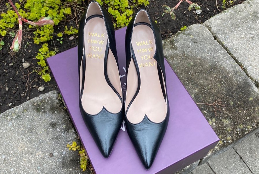 A pair of black, very fancy high-heeled shoes. Image: Chrystia Freeland/Twitter