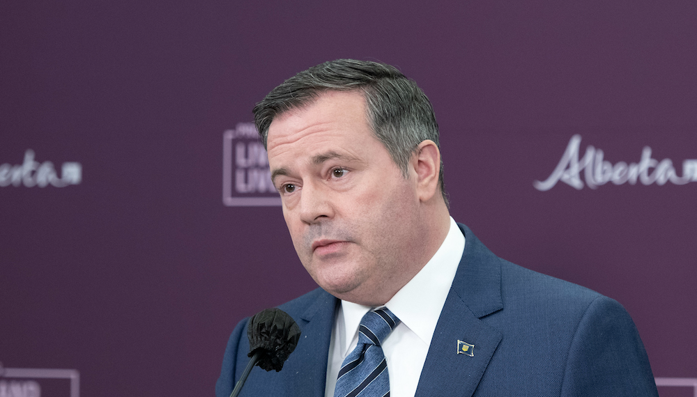 Alberta Premier Jason Kenney during Tuesday's COVID-19 news conference. Image: Chris Schwarz/Government of Alberta/Flickr