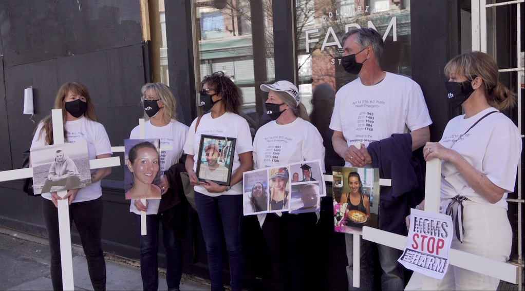 People participate in Moms Stop the Harm protest. Image: Still from video