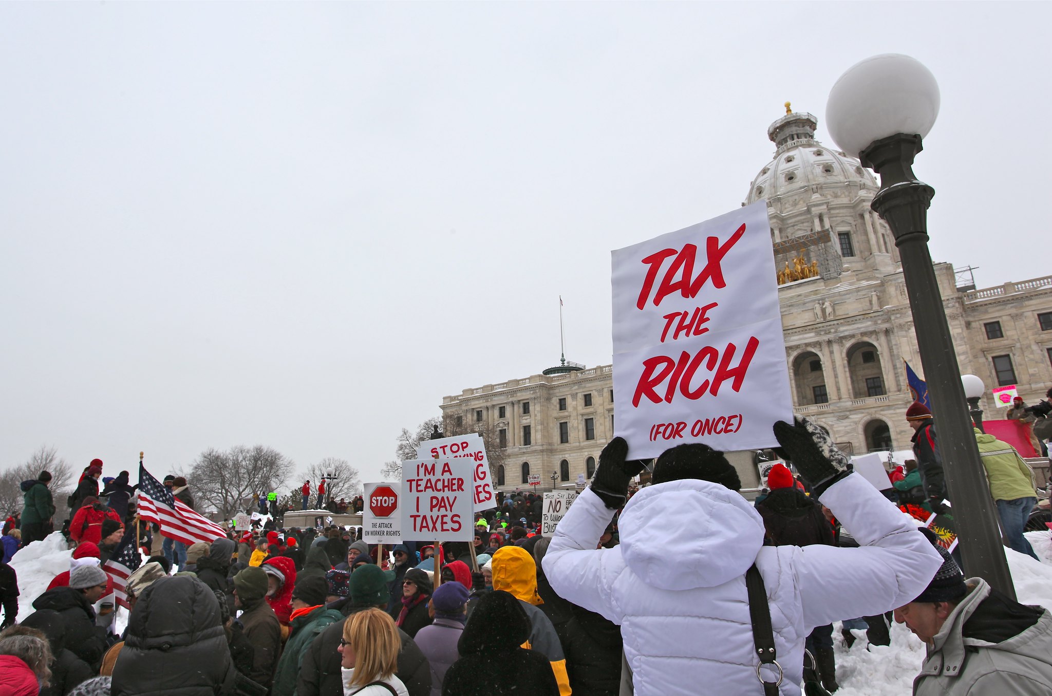 Solidarity rally at the the State Capitol, St. Paul, Wisconsin. Image credit: Chuck Olsen/Flickr