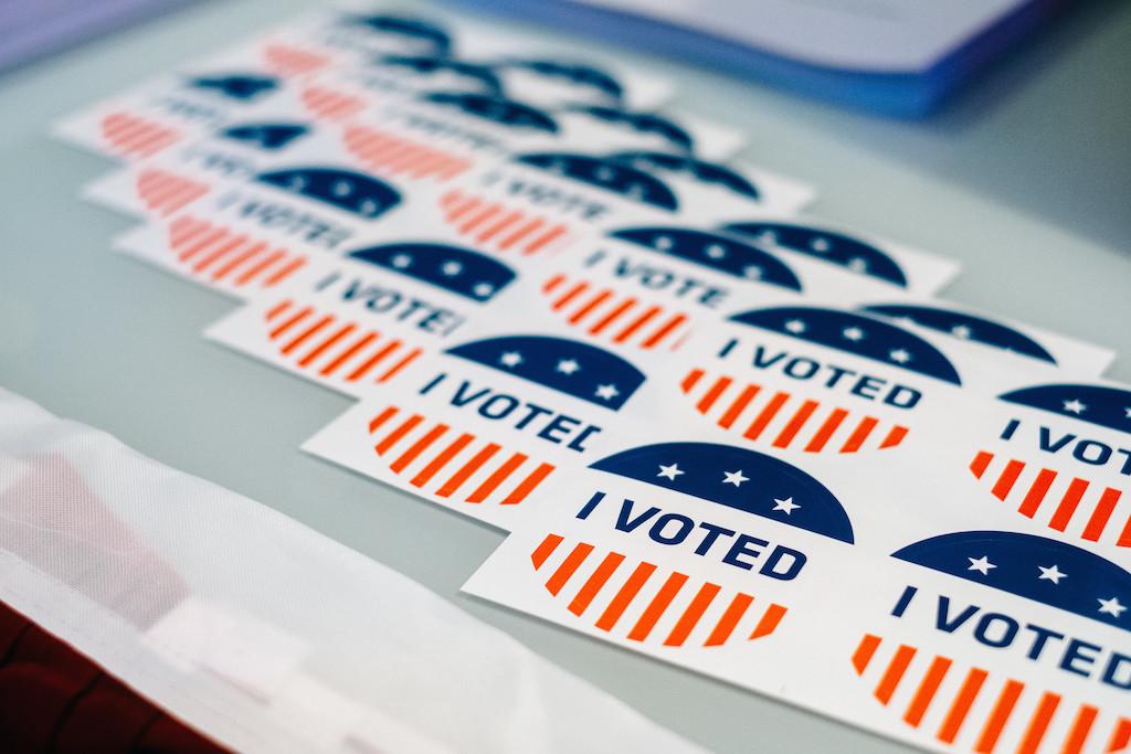 U.S. vote stickers. Image credit: Kārlis Dambrāns/Flickr