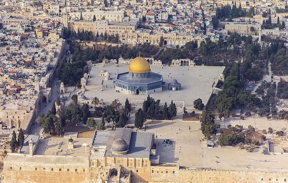 Aerial view of the Temple Mount showing Al-Aqsa mosque in the Old City of Jerusalem. Image credit: Andrew Shiva/Wikipedia/CC BY-SA 4.0
