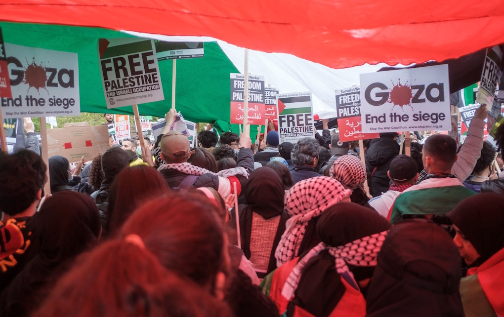 eople attend the March for Palestine protest in London, U.K. May 15, 2021. Image credit: Ehimetalor Akhere Unuabona/Unsplash