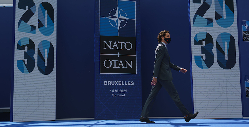 Justin Trudeau at the NATO summit in Brussels this month. Image credit: The Office of the Prime Minister