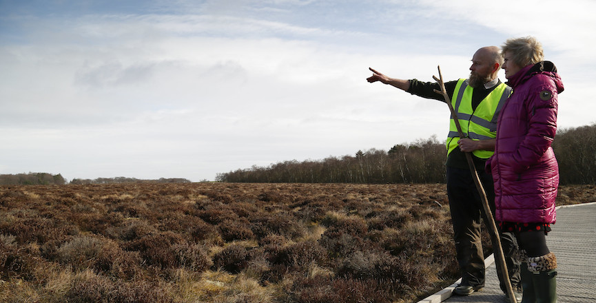 Scottish government officials overlooking peatlands. Image credit: Scottish government/Flickr