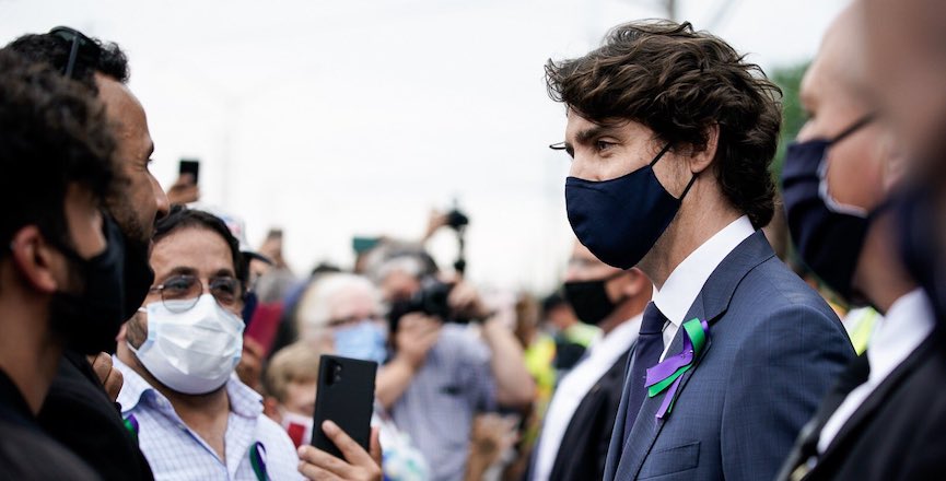 Justin Trudeau attends a vigil for the Afzaal family. Image credit: Justin Trudeau/Twitter.