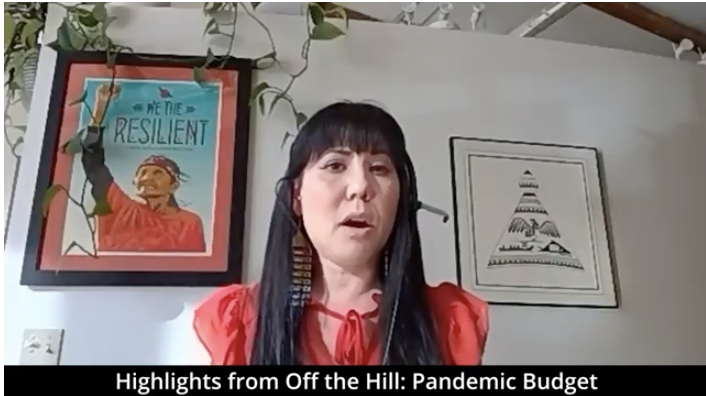 MP Leah Gazan at Off the Hill, captured in a screen shot.