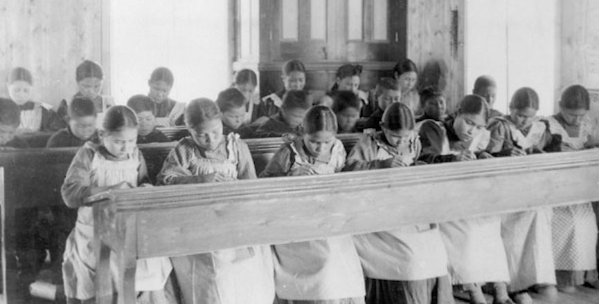 Study time at a Roman Catholic Indian Residential School, Fort Resolution, Northwest Territories. Image: Library Archives Canada/Flickr